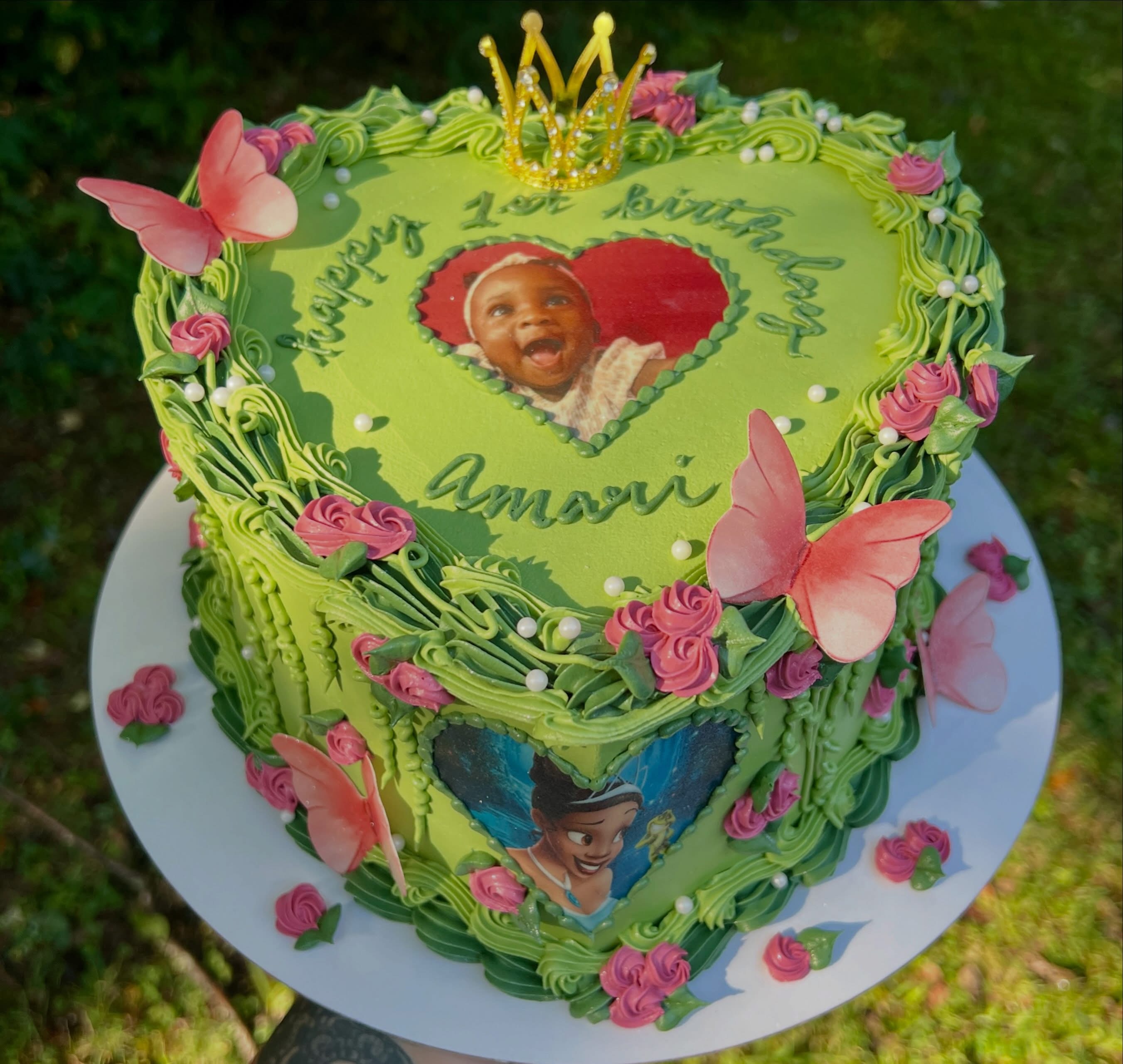 Princess heart birthday cake